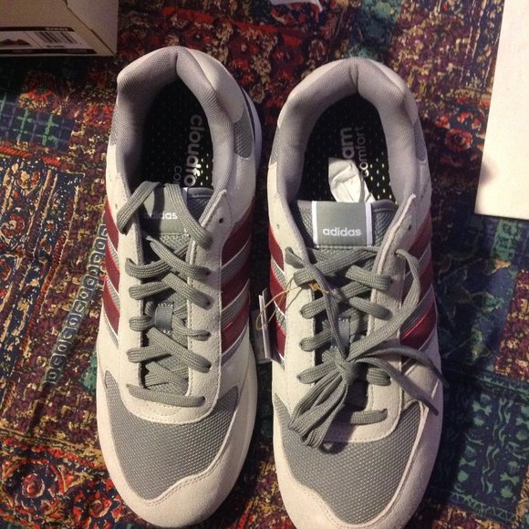 Adidas Men's Run 80s Gray & Reddish Low Sneakers -11.5M - New in Box - Picture 2 of 11